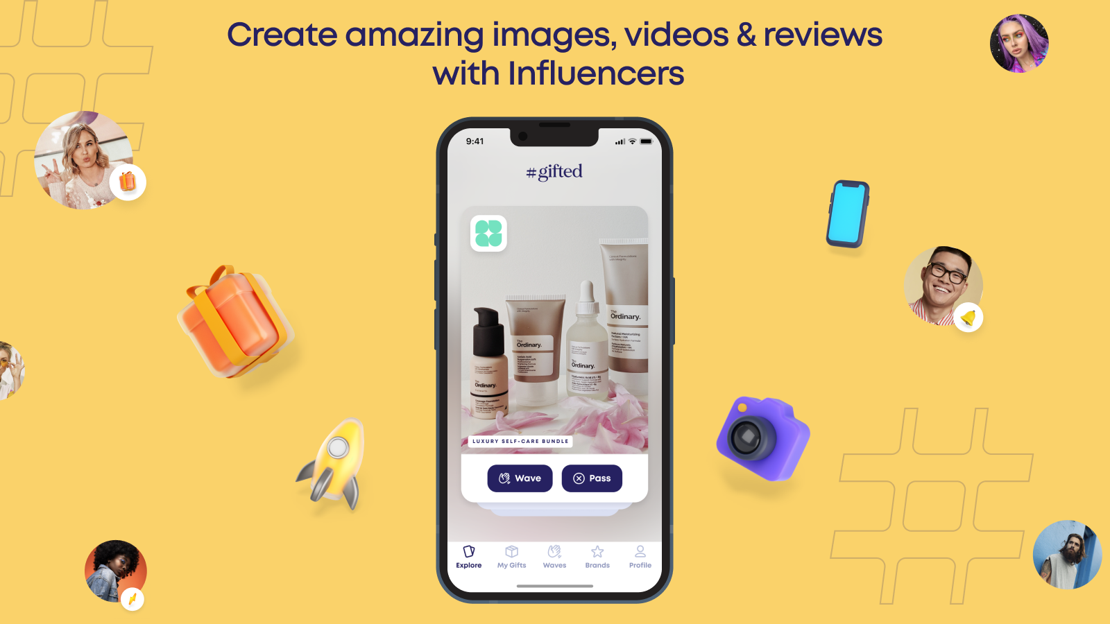Create amazing images, videos & reviews  with Influencers