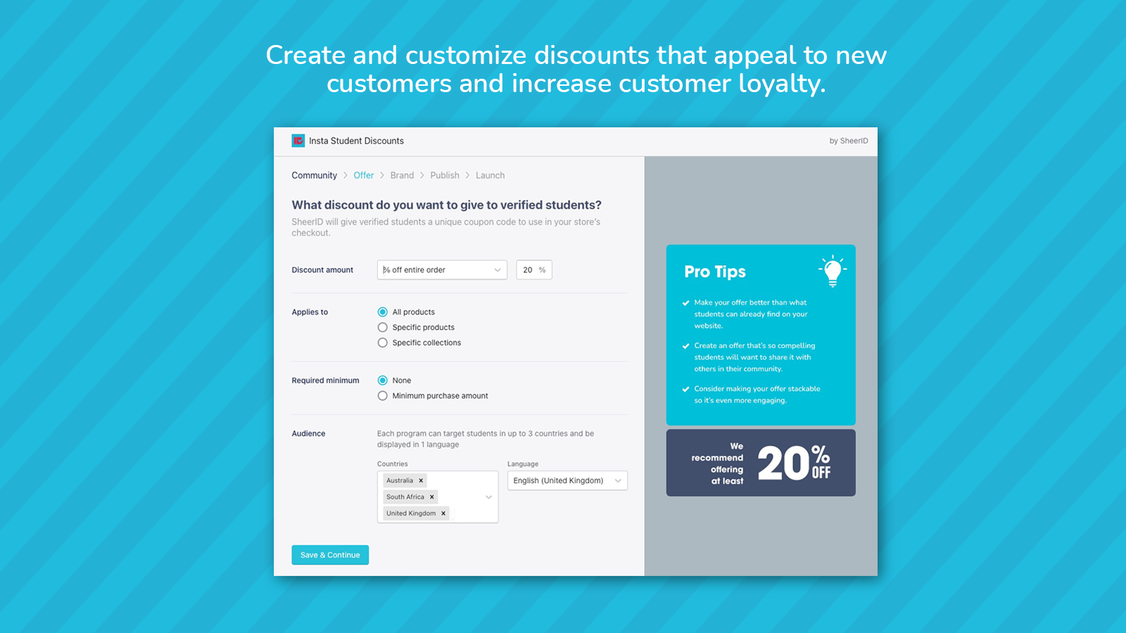 Create and customize discounts that appeal to new customers