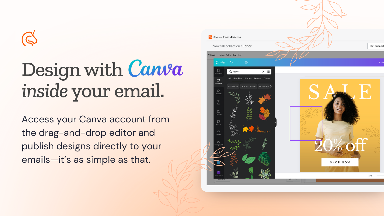 Create and publish Canva designs from inside the email editor