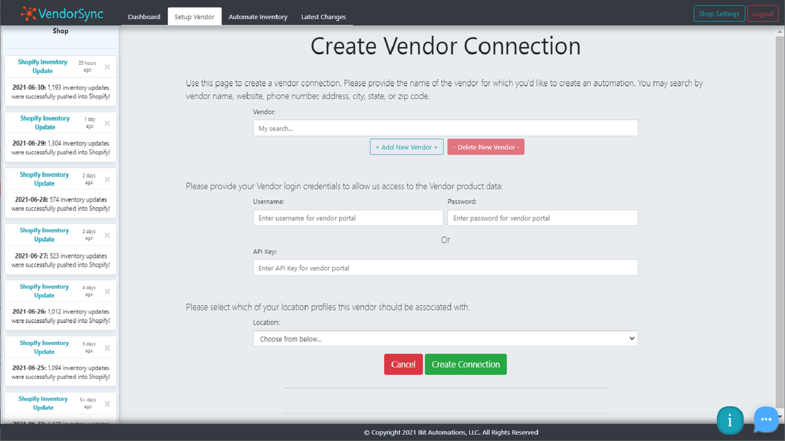 Create automatic connections to all of your vendor data!