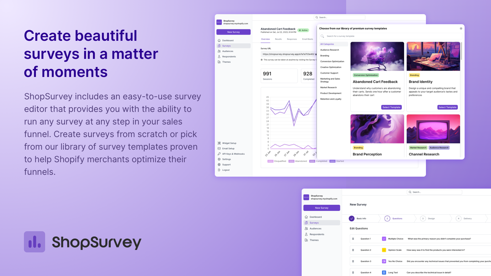 Create beautiful surveys in a matter of moments | ShopSurvey