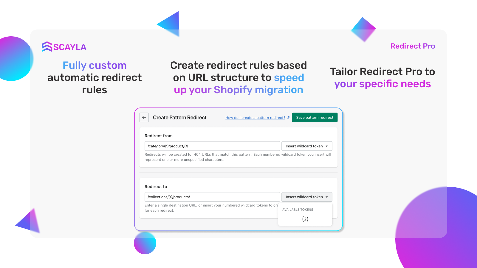 create custom automatic 301 redirect rules to speed up migration