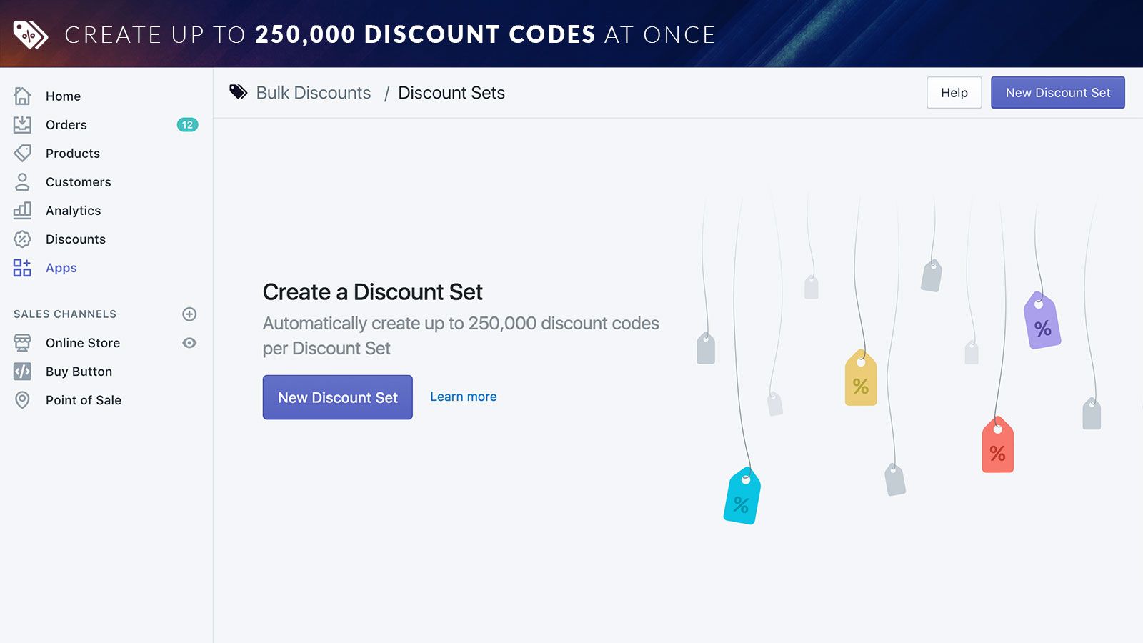 Create discount promo codes in bulk