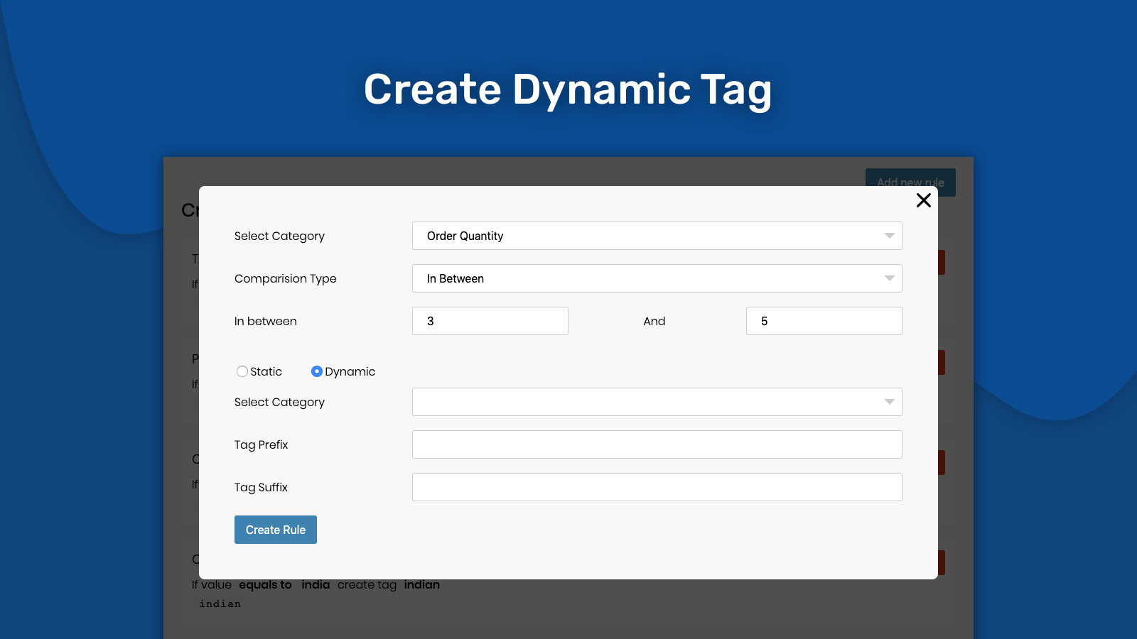 Create Dynamic Tag