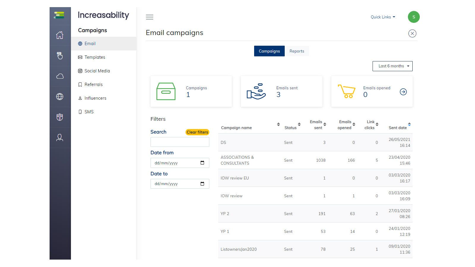 Create email & manage email campaigns