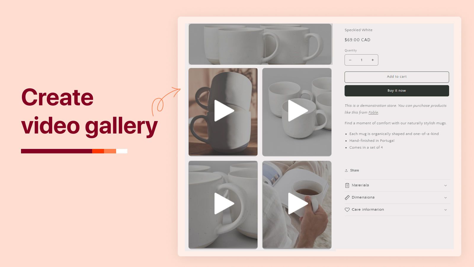 Create engaging video gallery on product page