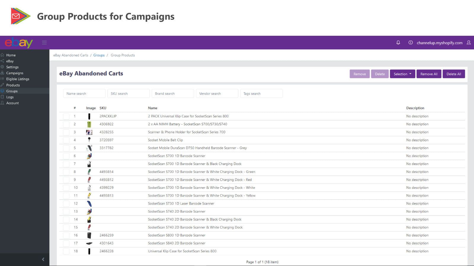Create groups of products for use in campaigns