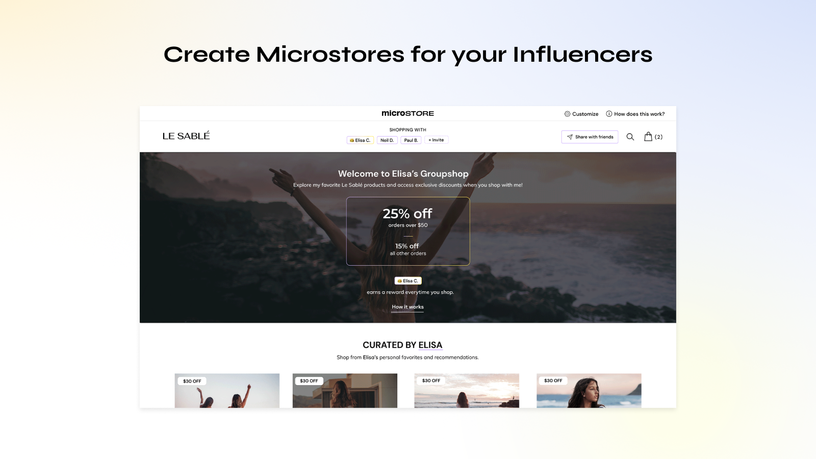Create Microstores for your influencers