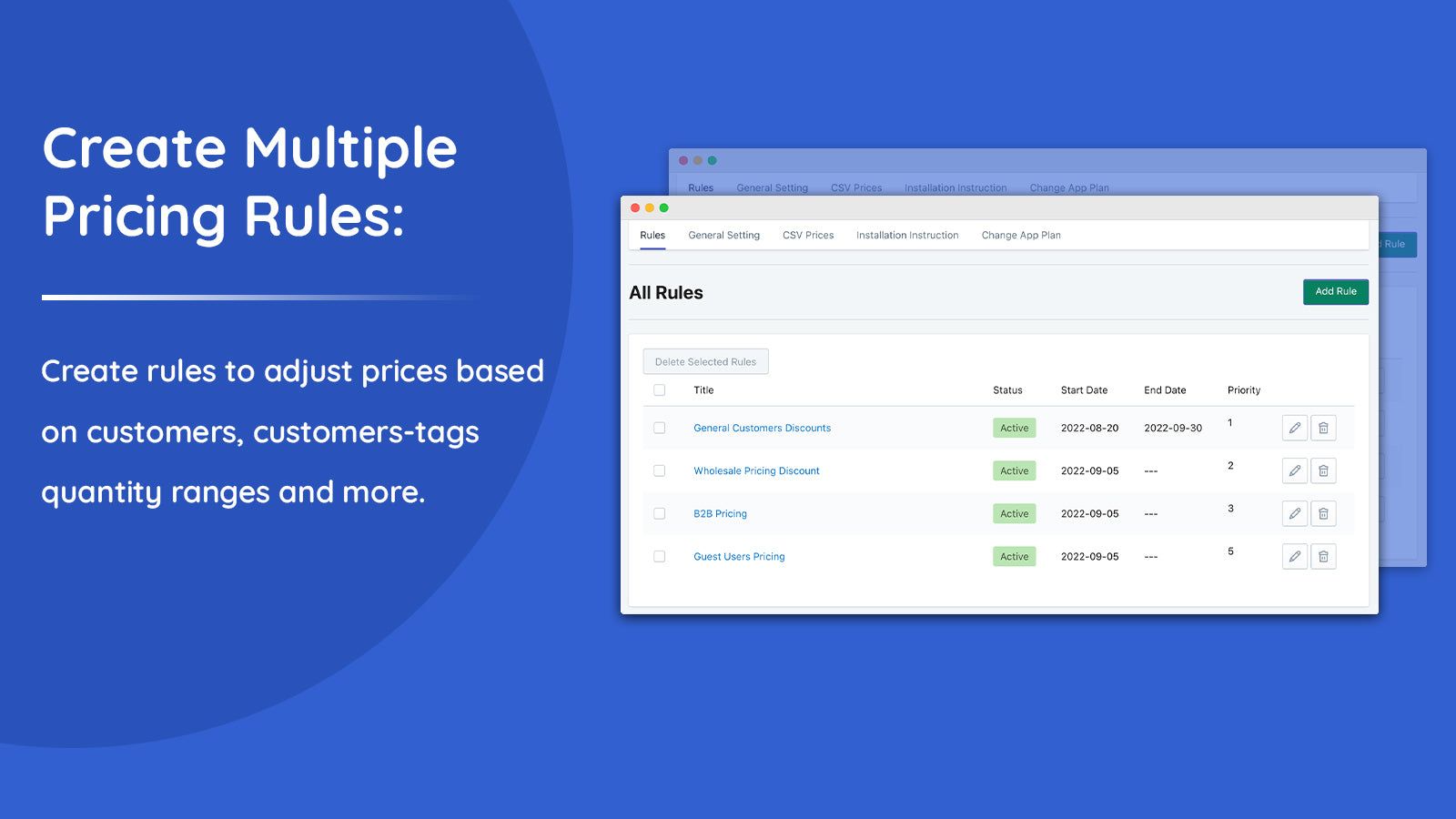 Create multiple pricing rules