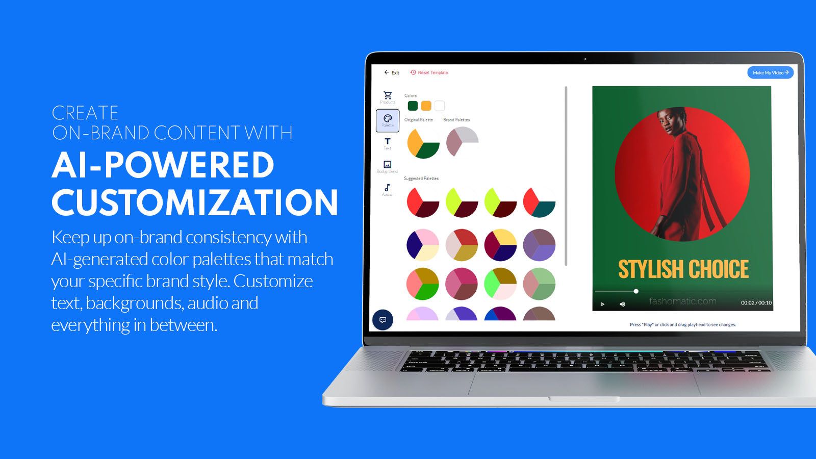 Create on-brand content with AI-powered customization options