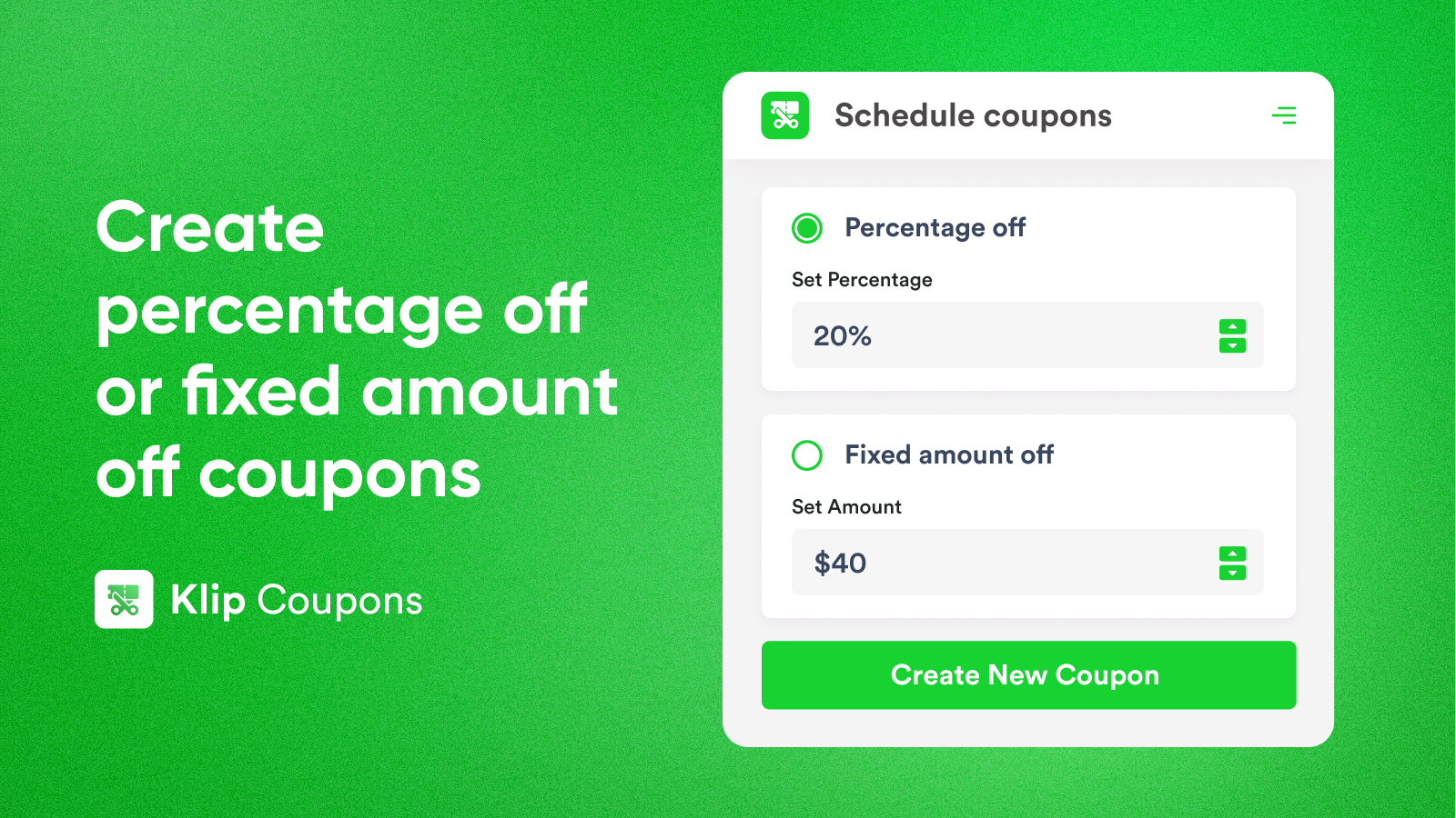 Create percentage-off or fixed amount-off coupons