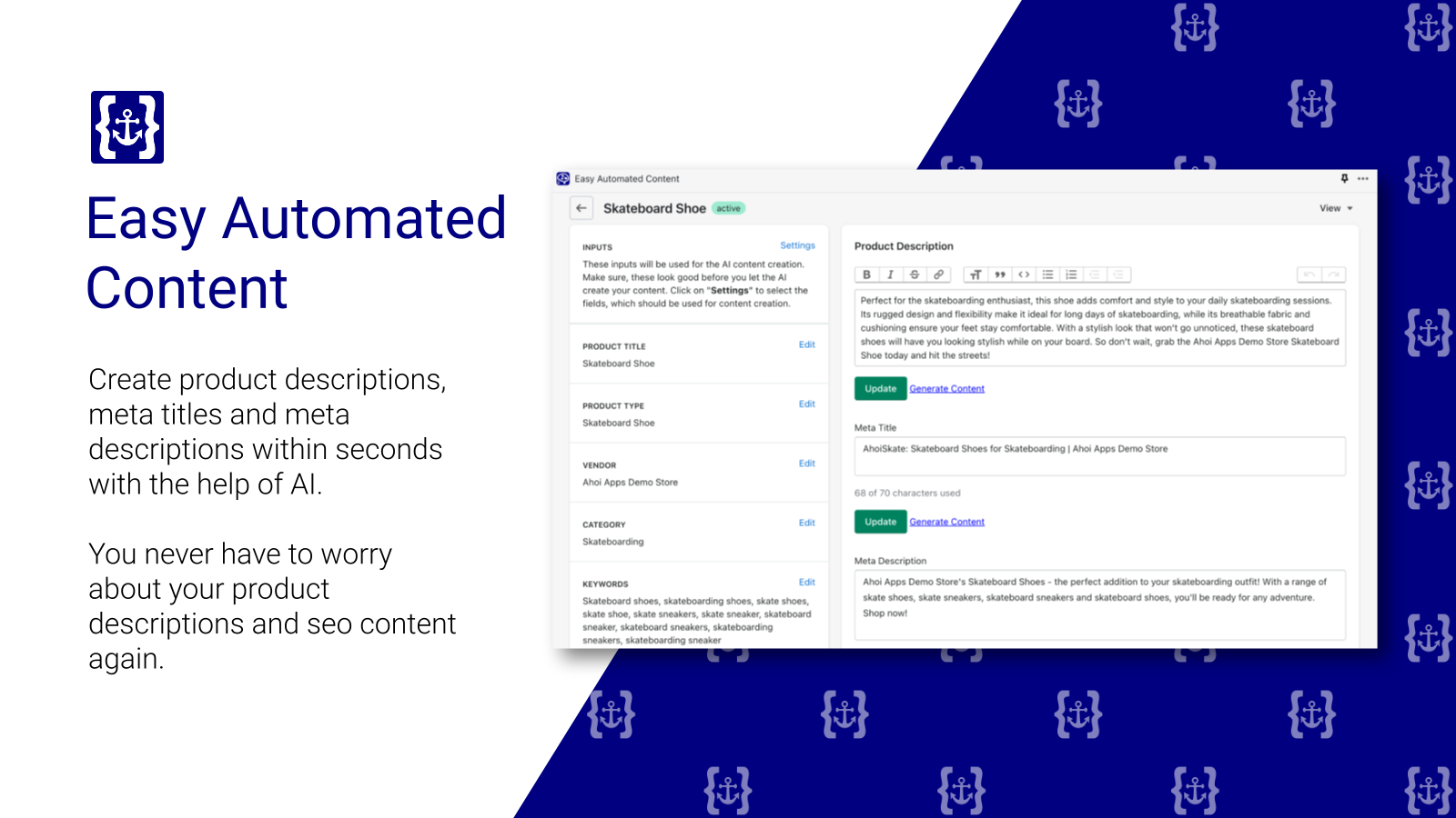 Create product descriptions and SEO content with the power of AI