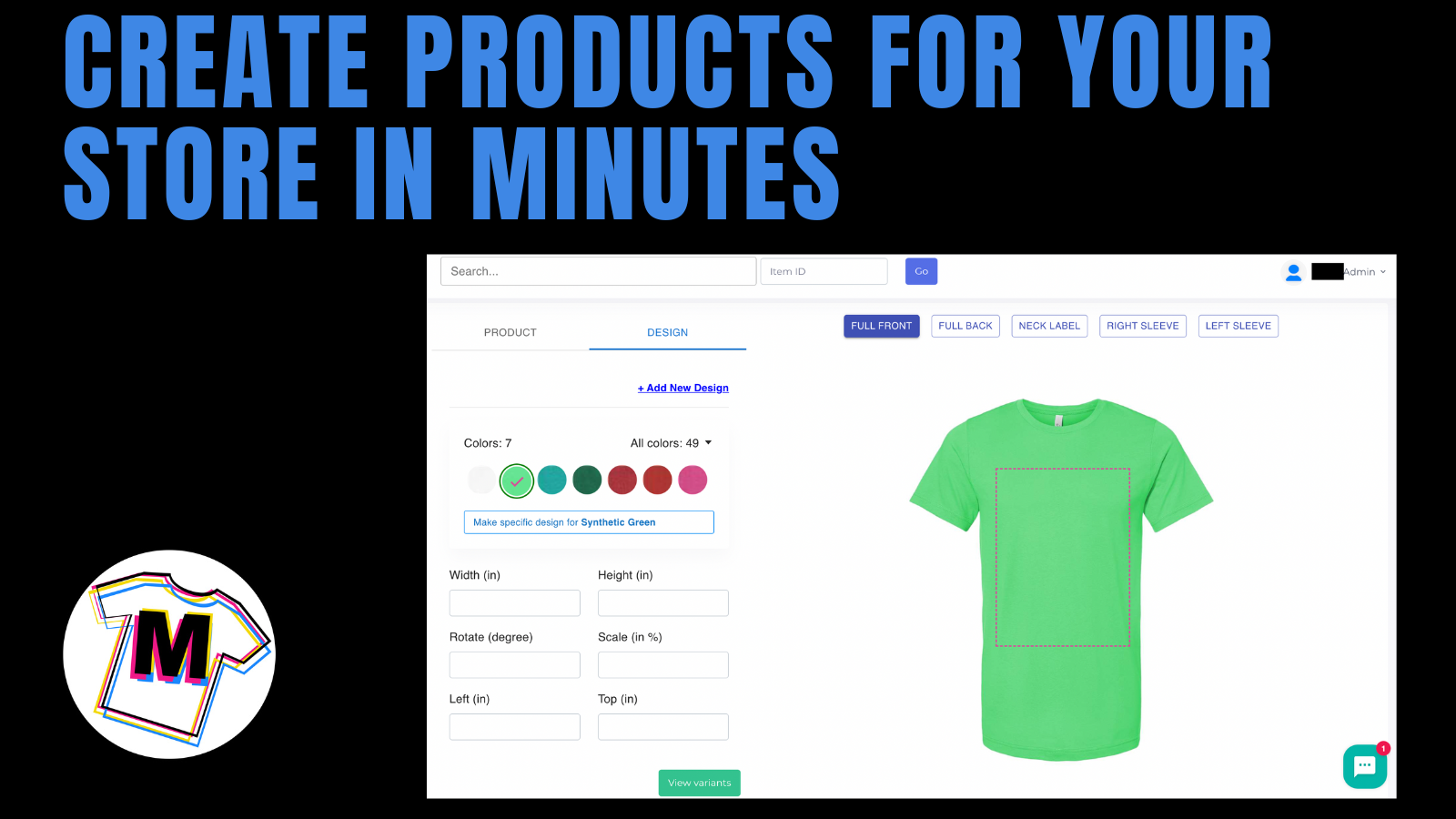 Create products for your store in minutes