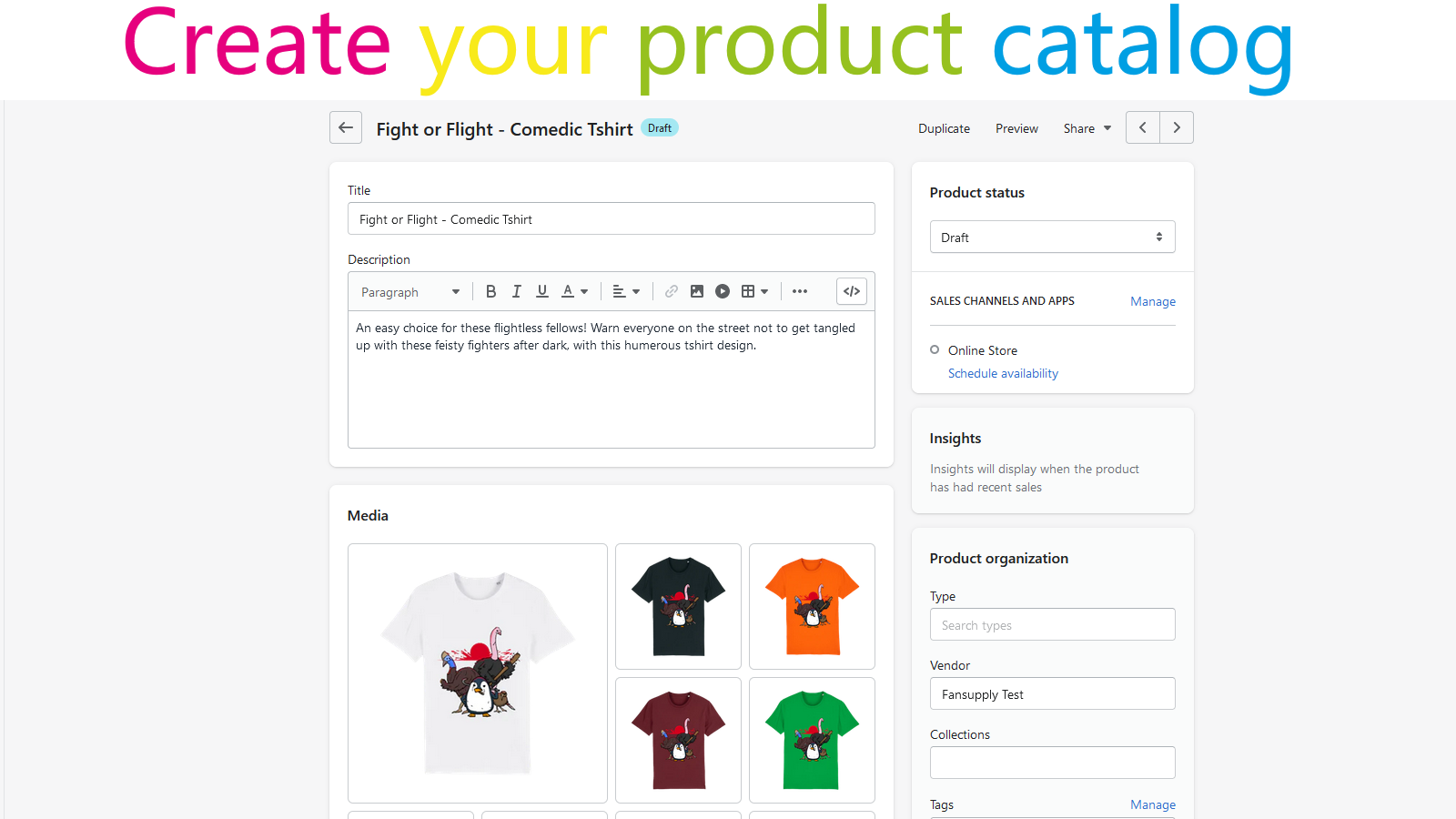 Create products for your website quickly and easily