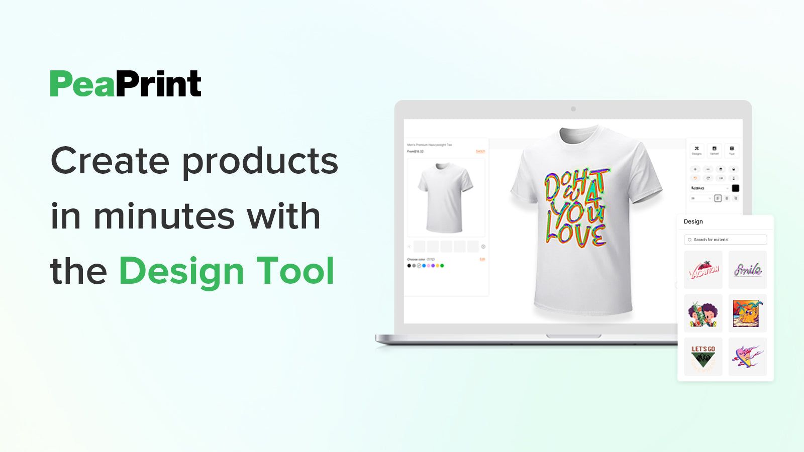 Create products in minutes with the Design Tool