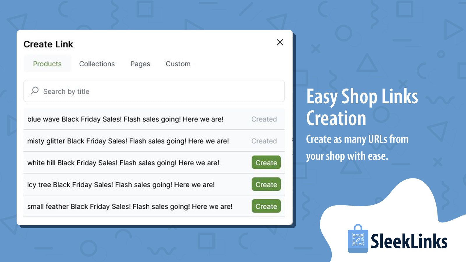 create qr code and short url from your shop