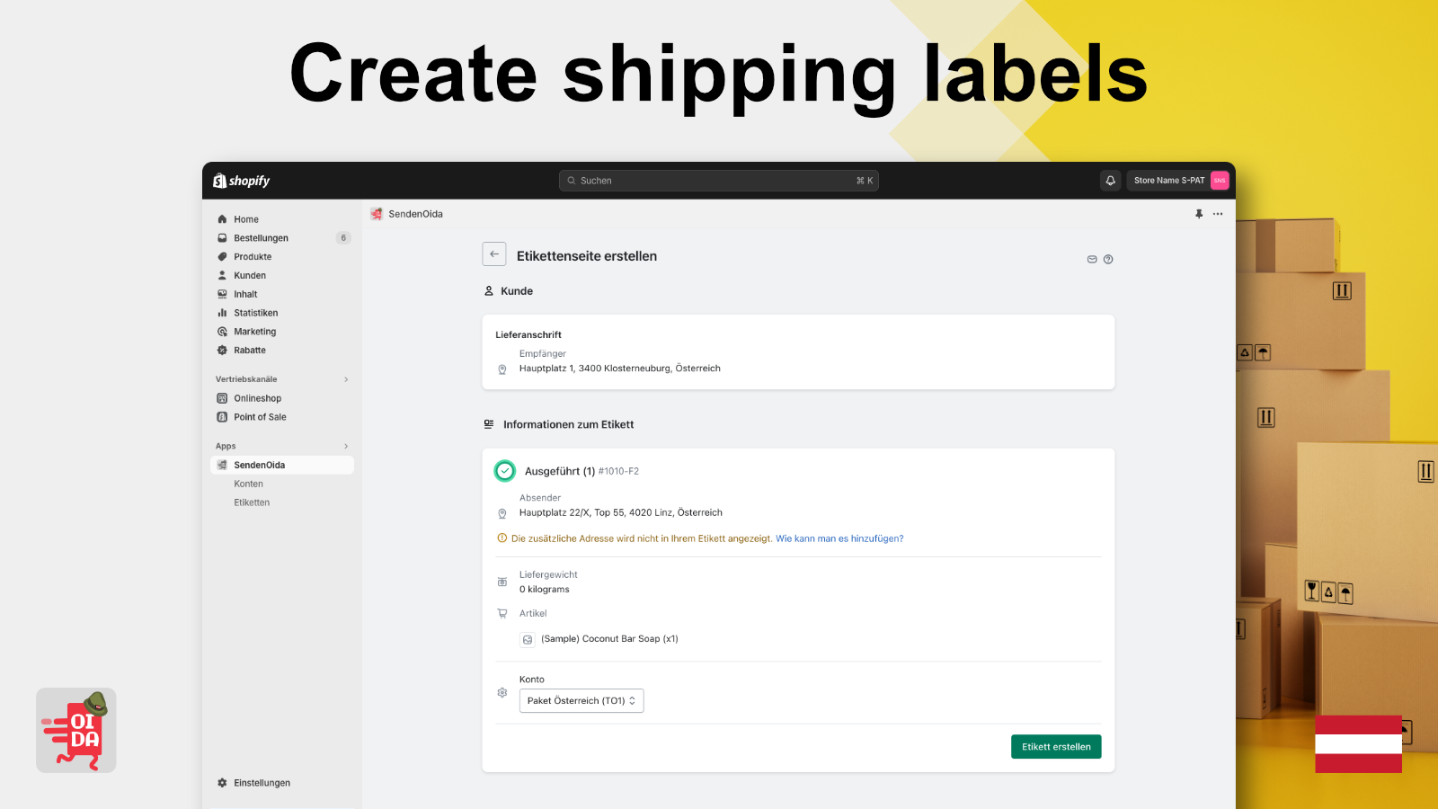 Create shipping labels