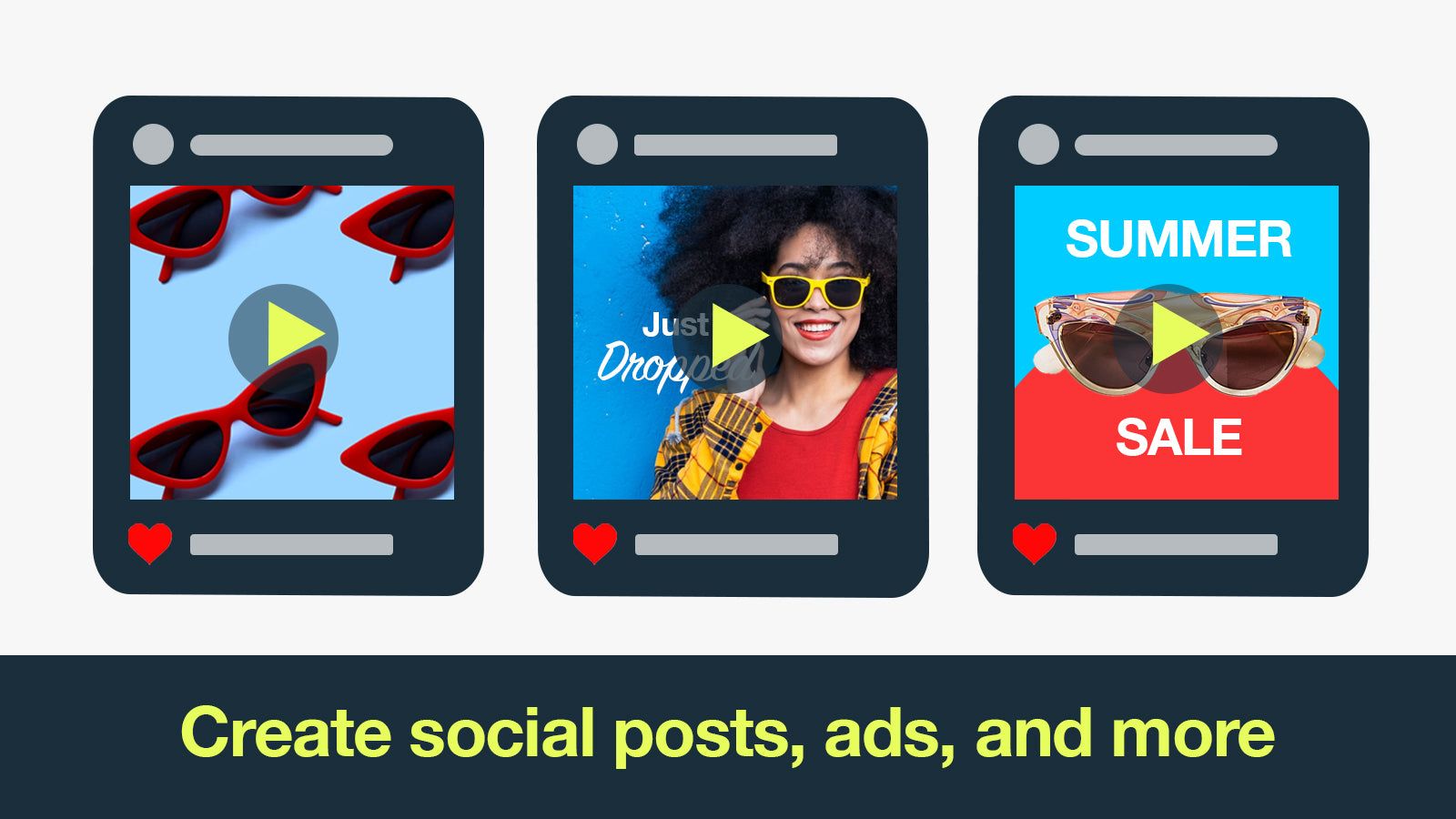 Create social posts, ads, and more