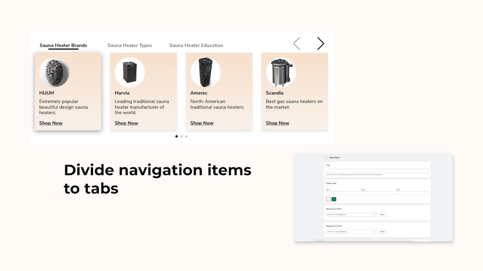 create subcollections to help navigating your online store