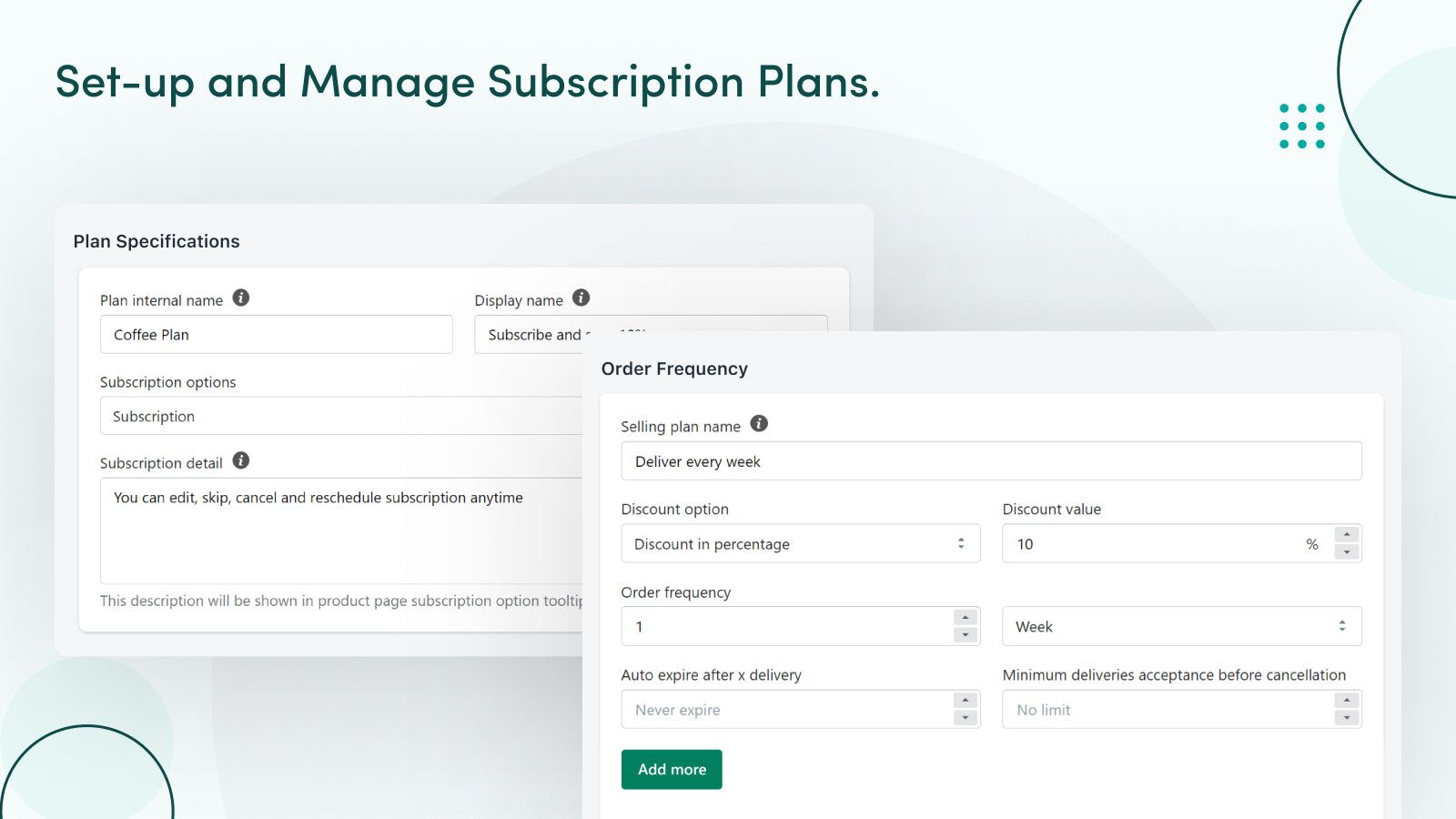 Create subcriptions custom tailored for your customers
