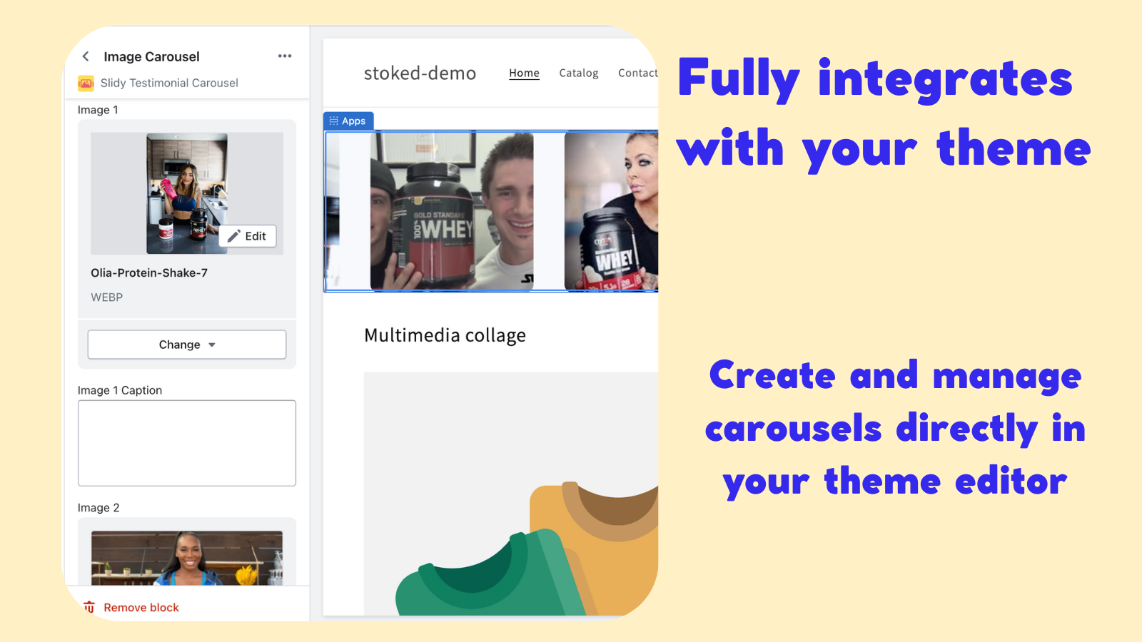 Create testimonial carousels directly from theme editor