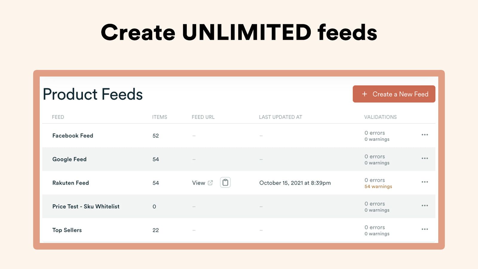 Create UNLIMITED Feeds