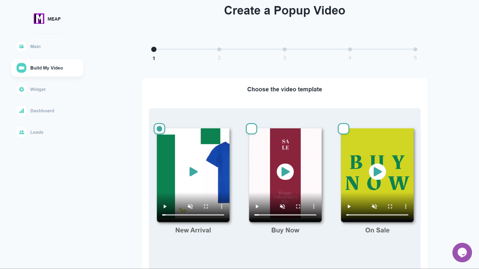 Create videos from various built-in templates
