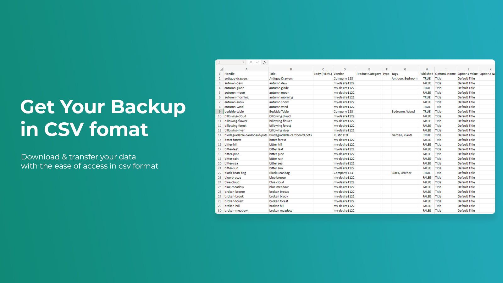 CSV Export - Backup App by YeetCommerce | Automated Backups