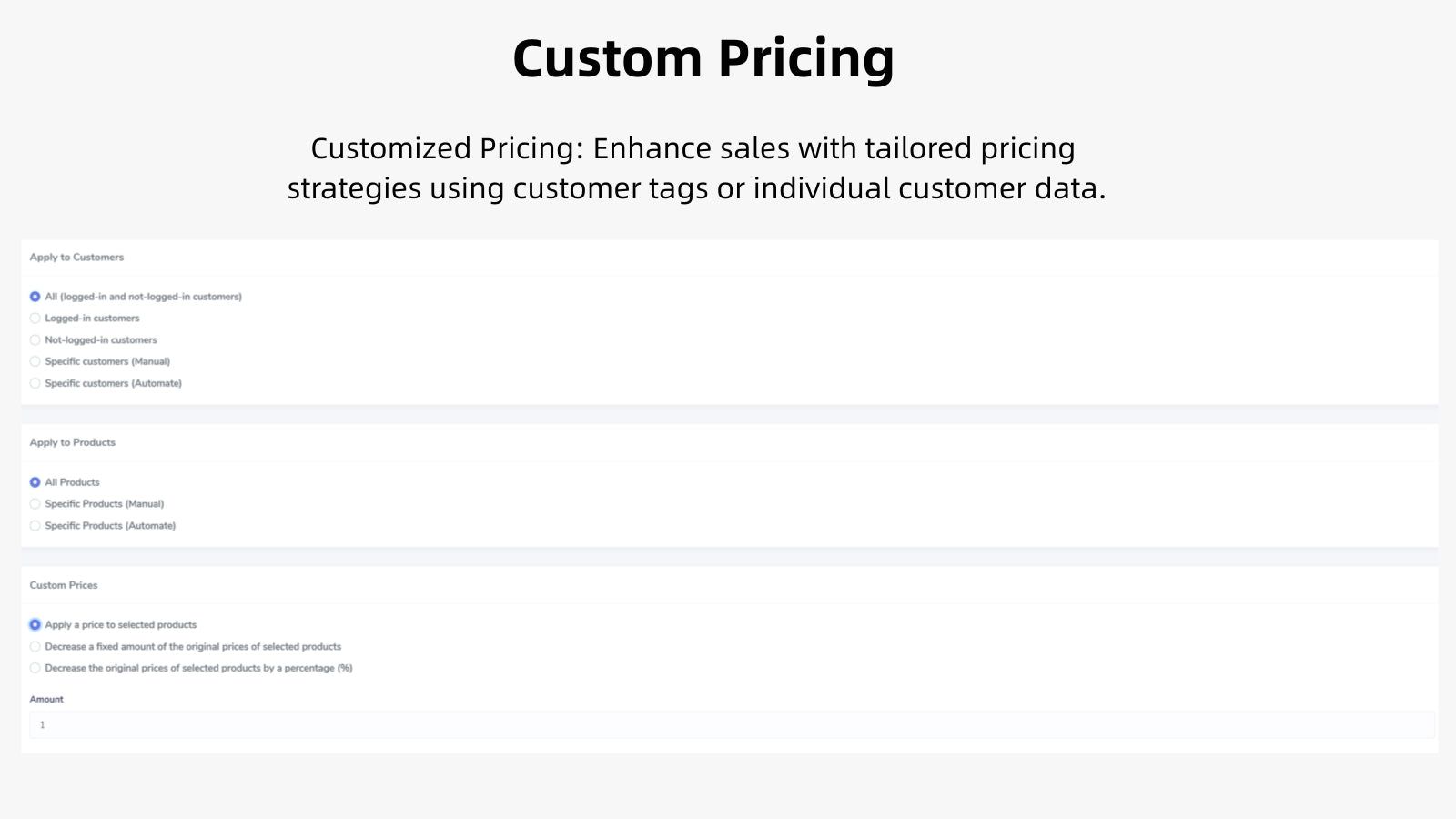 Custom Pricing