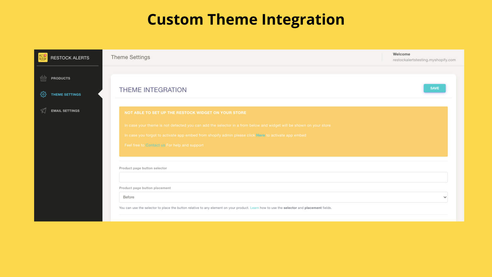 Custom Theme Integration