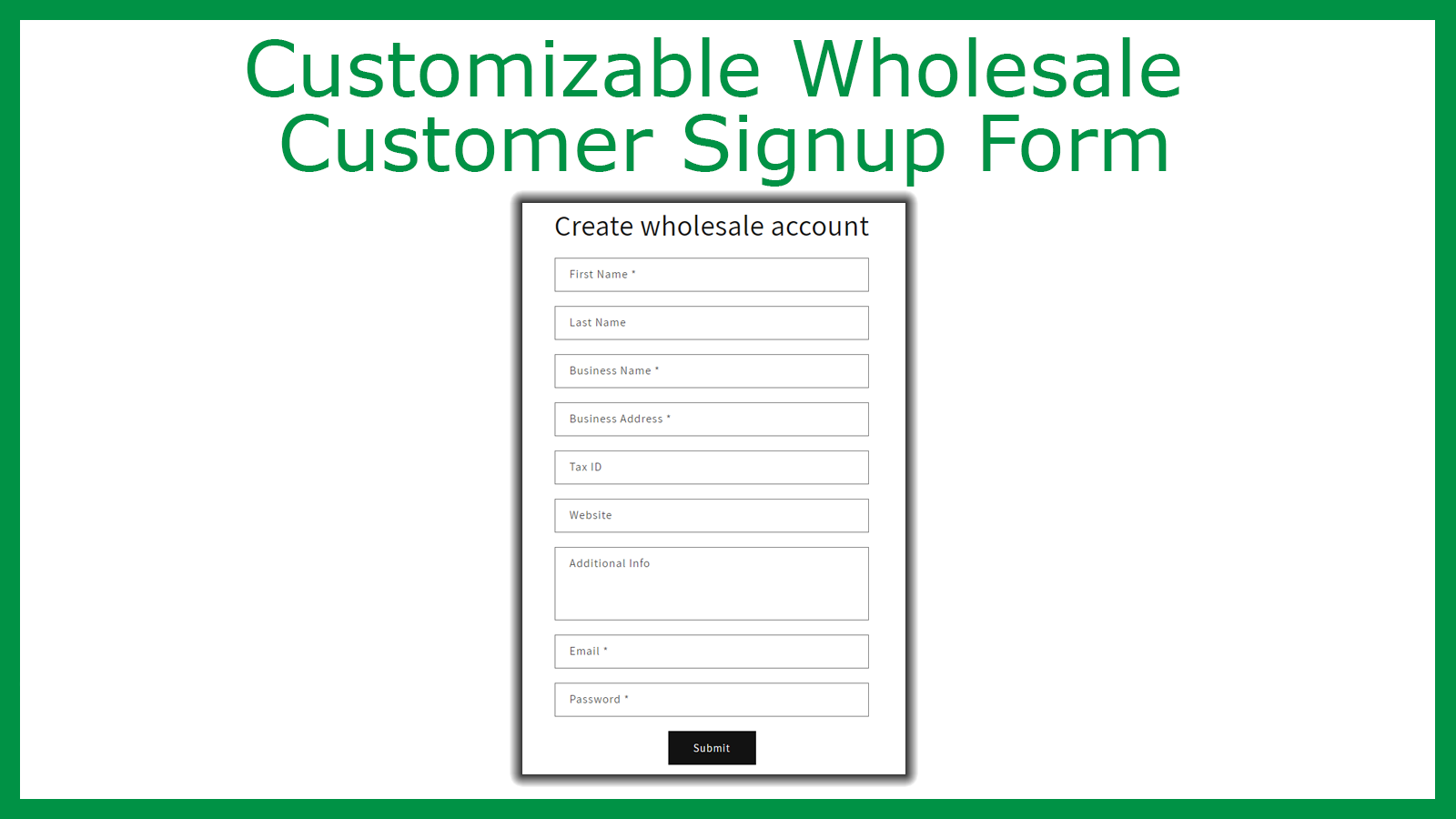 custom wholesale signup form