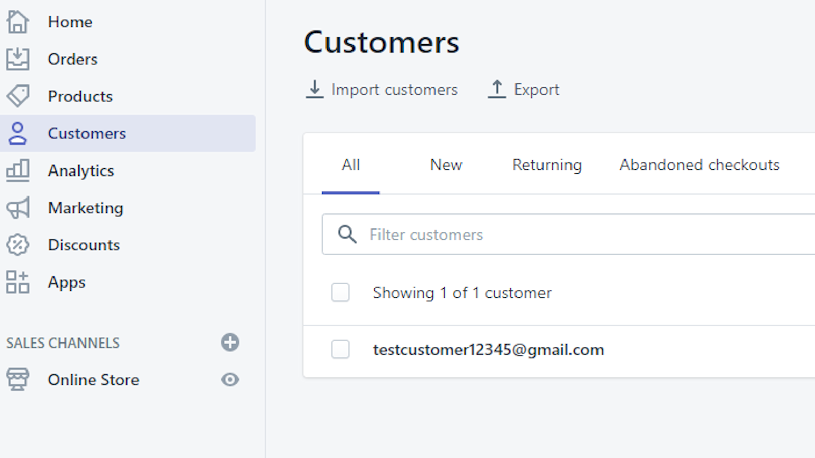 Customer automatically added when email box is filled