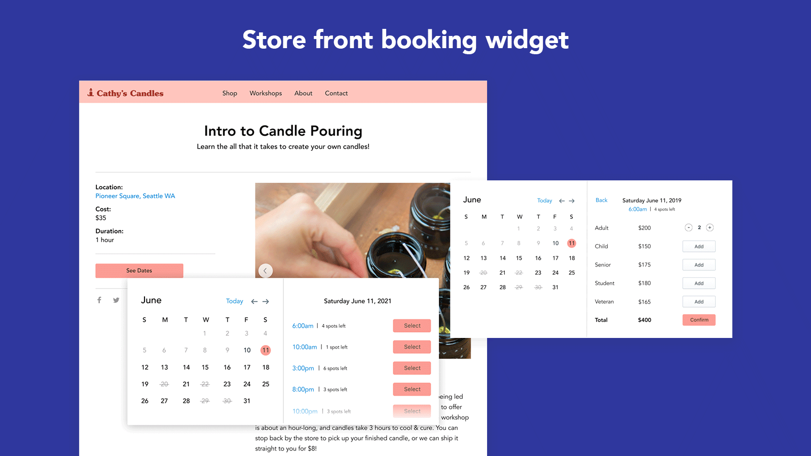 Customer Booking Experience - Choose Quantity