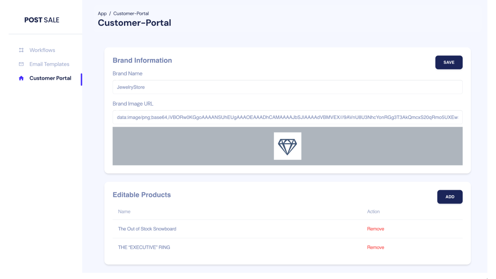 customer portal setting
