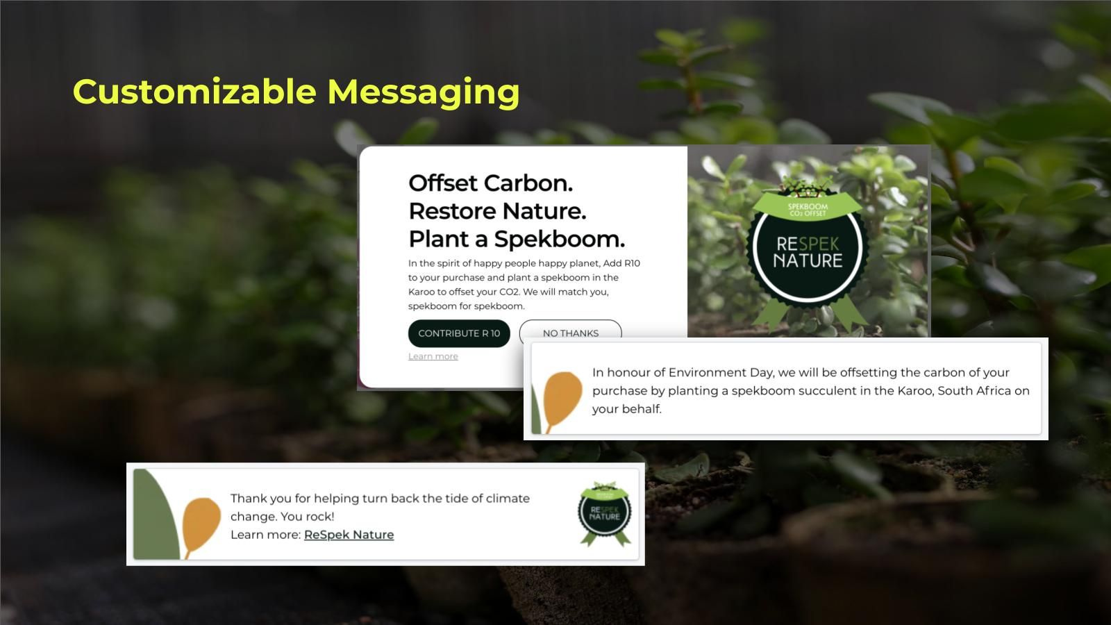 Customisable messaging