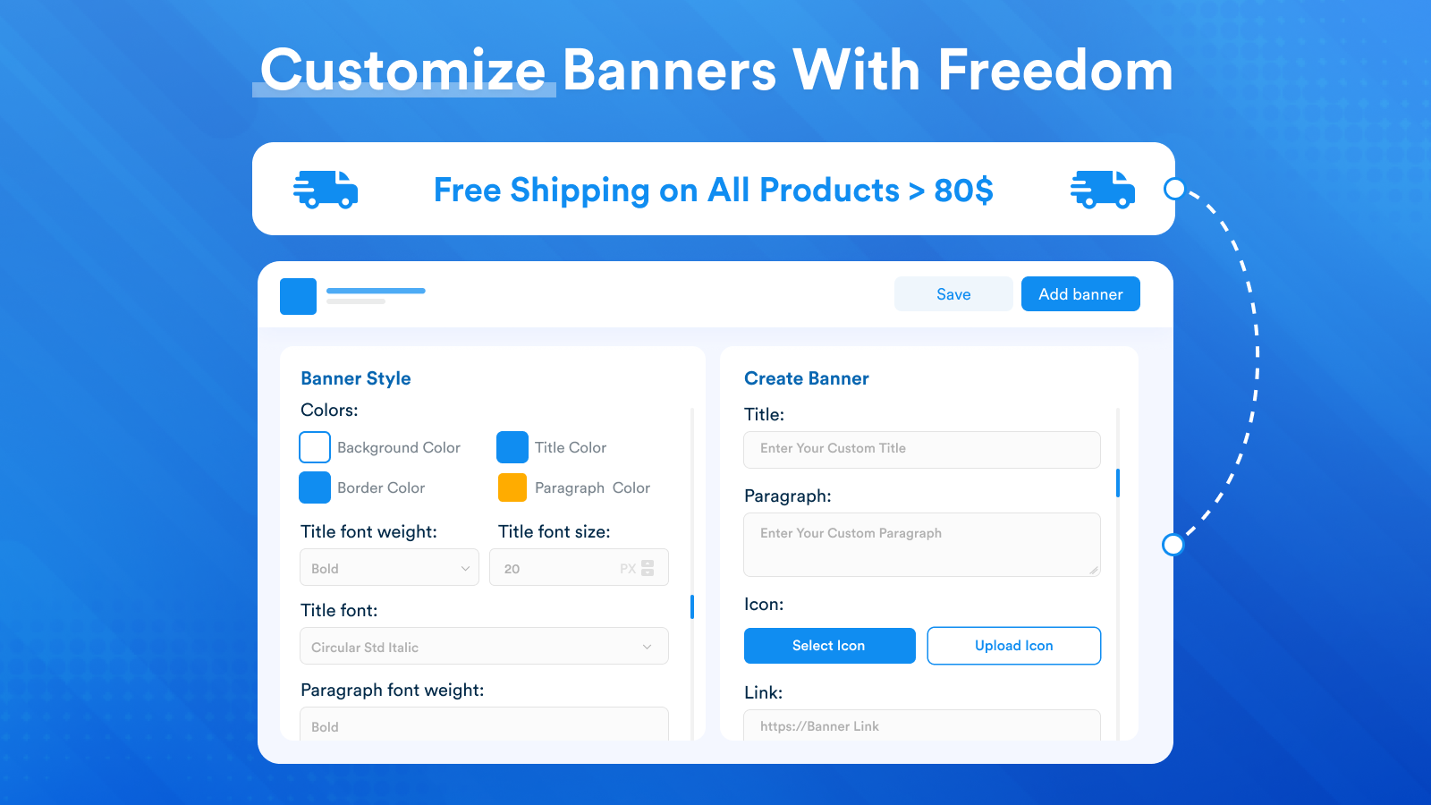 Customise banners
