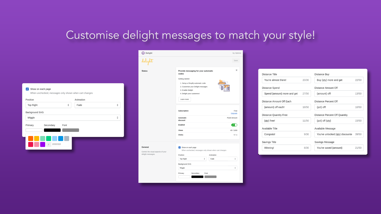 Customise your messages
