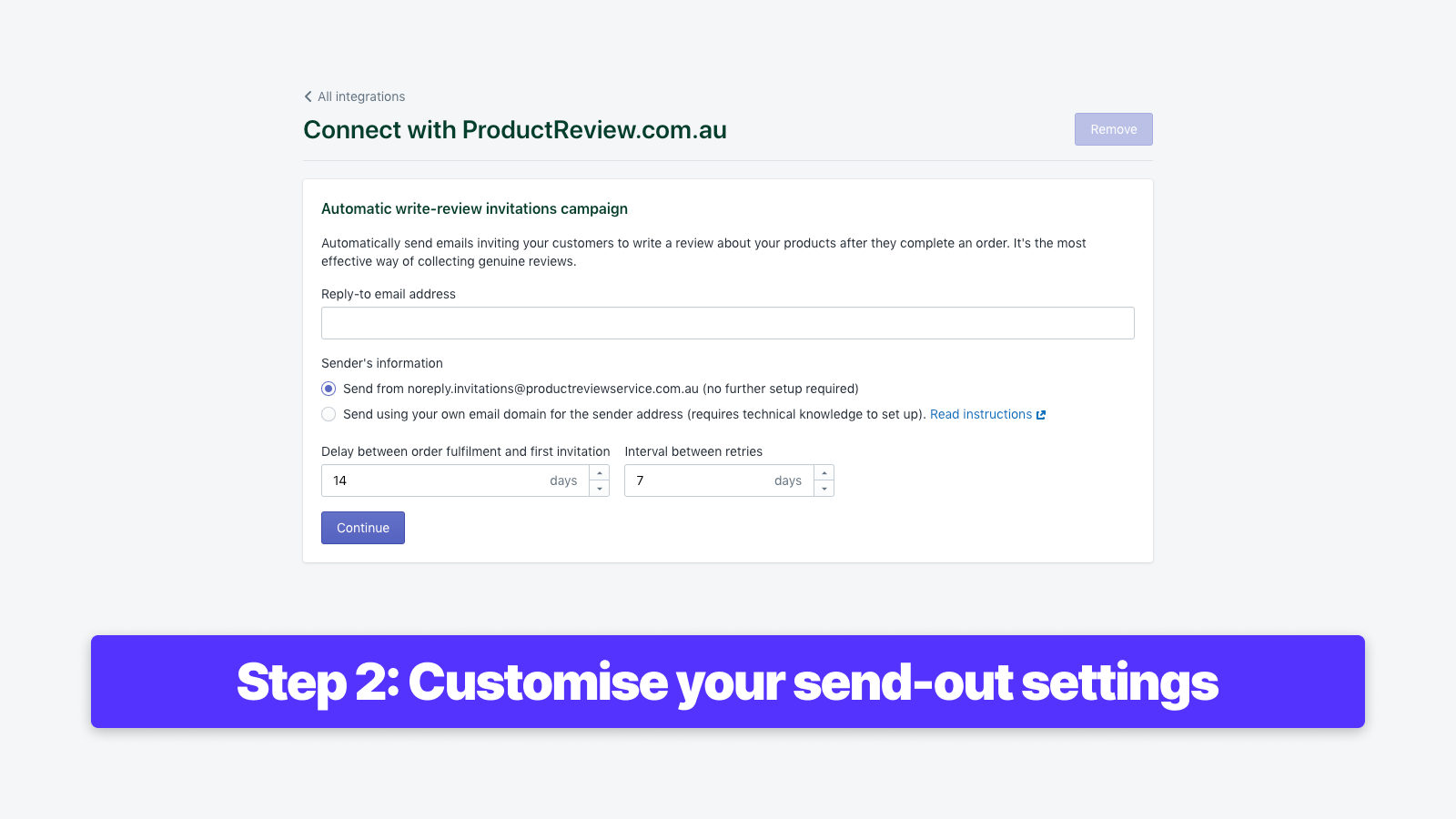 Customise your send-out settings