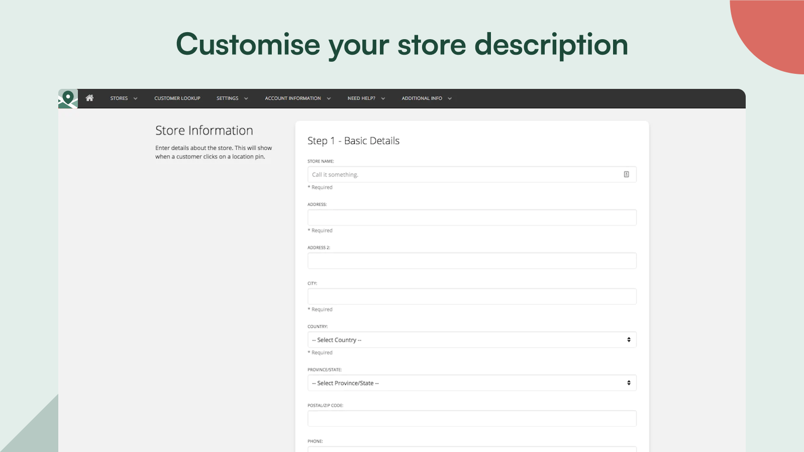Customise your store description