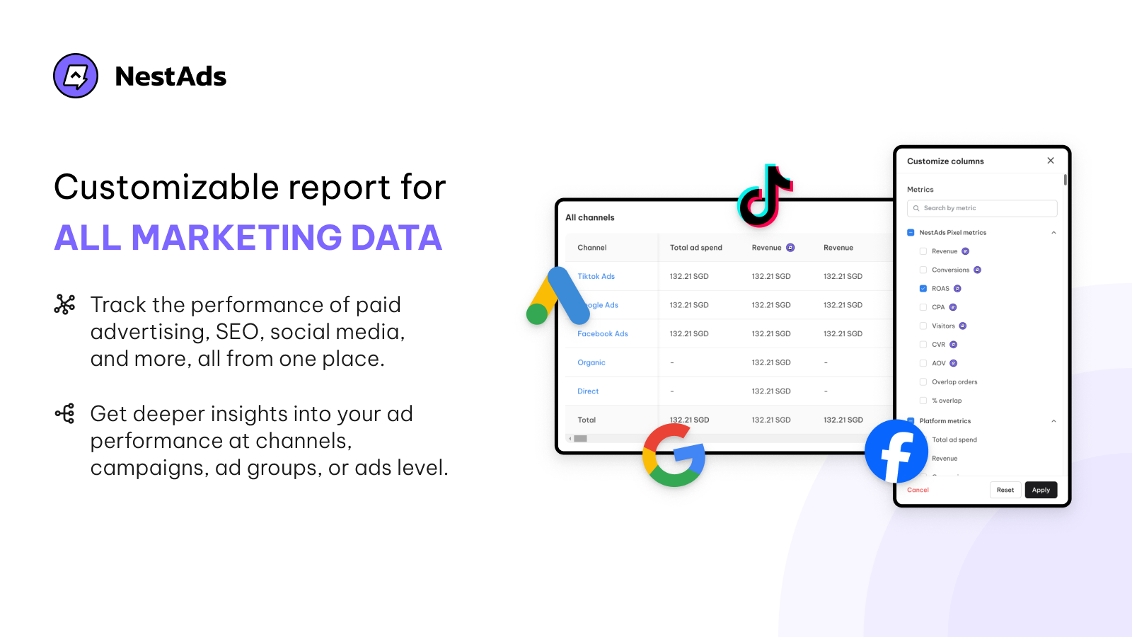 Customizable report for all marketing data