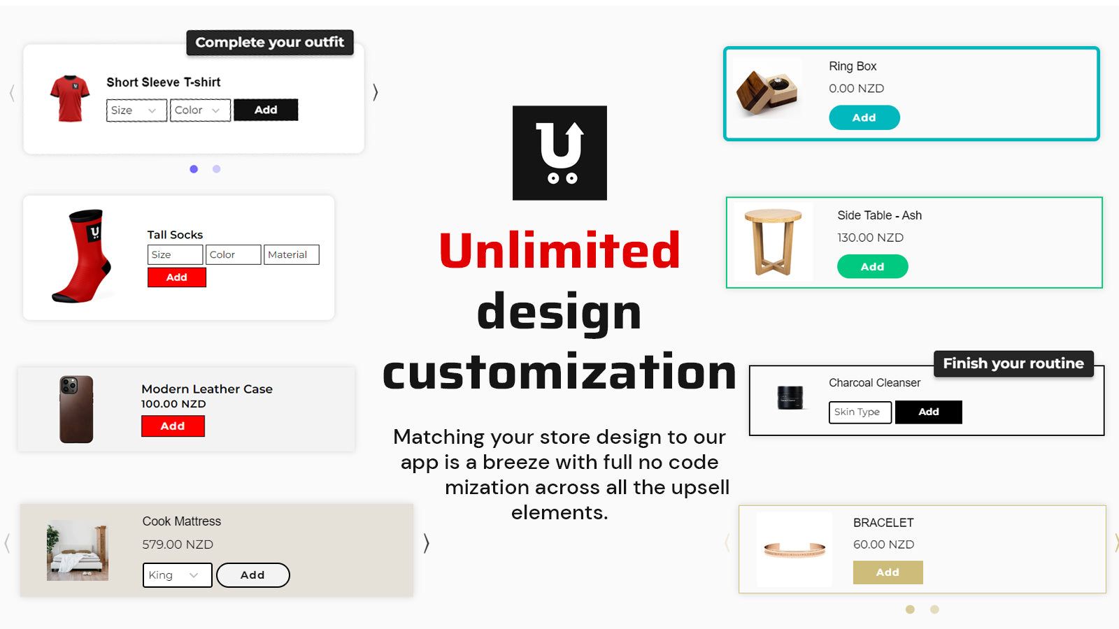 Customize all the elements - Moment Product Page Upsell