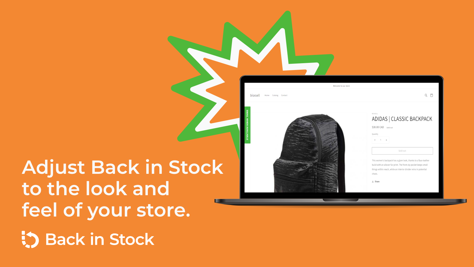 Customize Back in Stock Notification to match your brand guide.