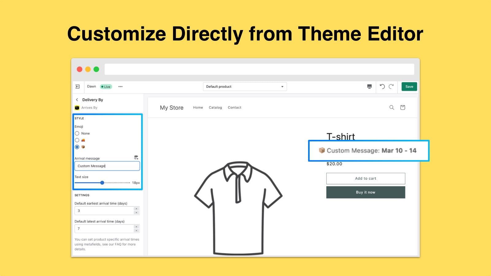 Customize Directly from Theme Editor