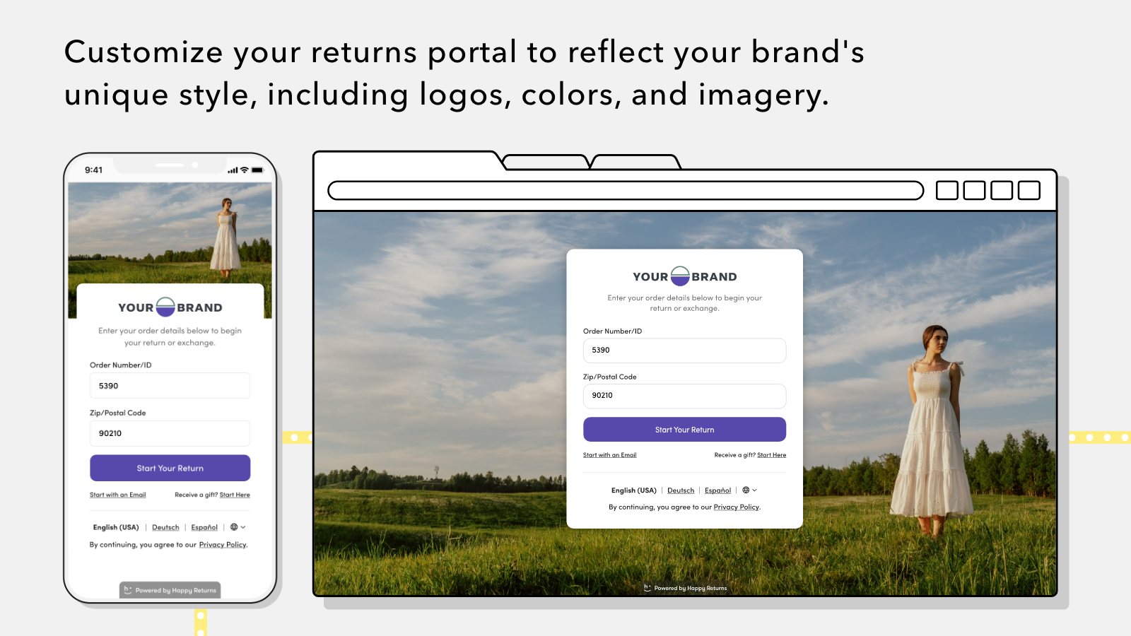 customize for your brand and return policy
