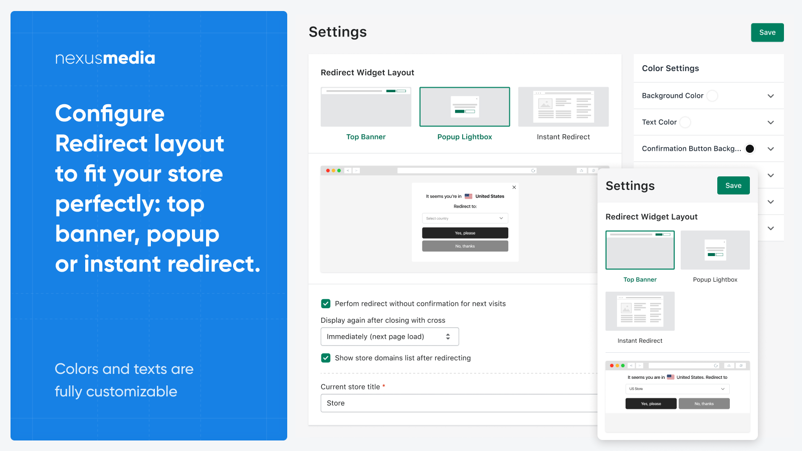 Customize redirect layout to fit your needs