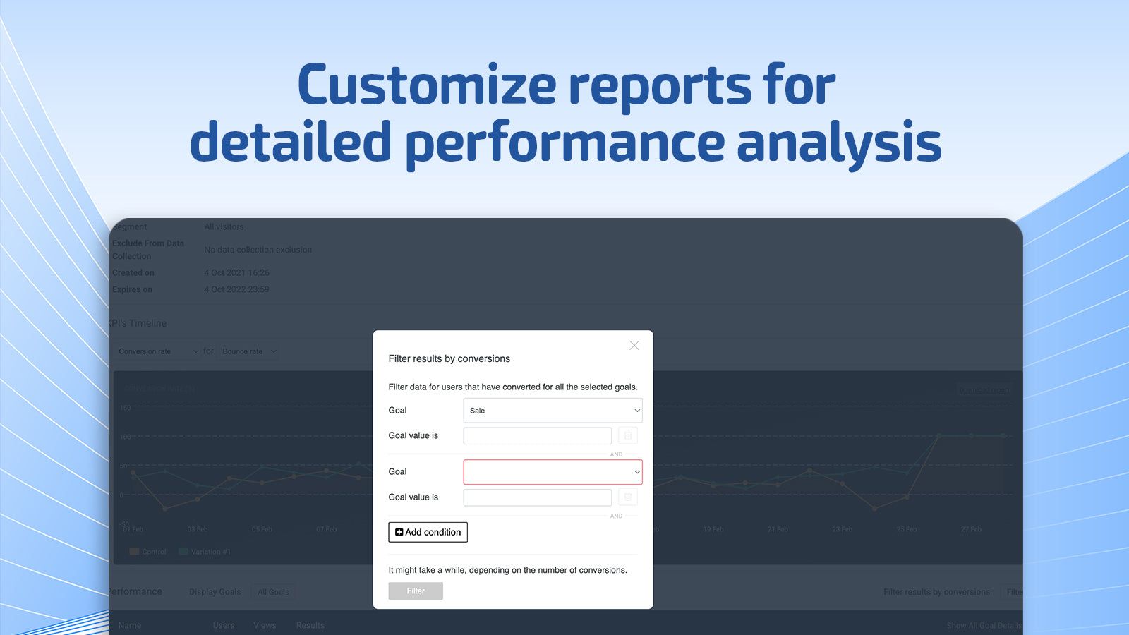 Customize reports for detailed performance analysis