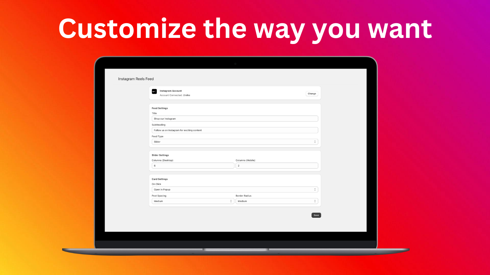 Customize the feed the way you want