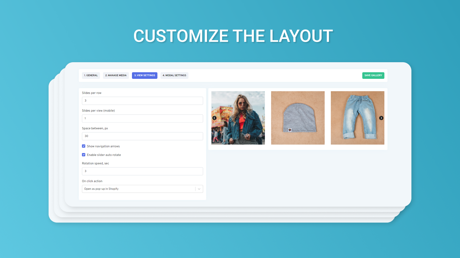 customize the layout