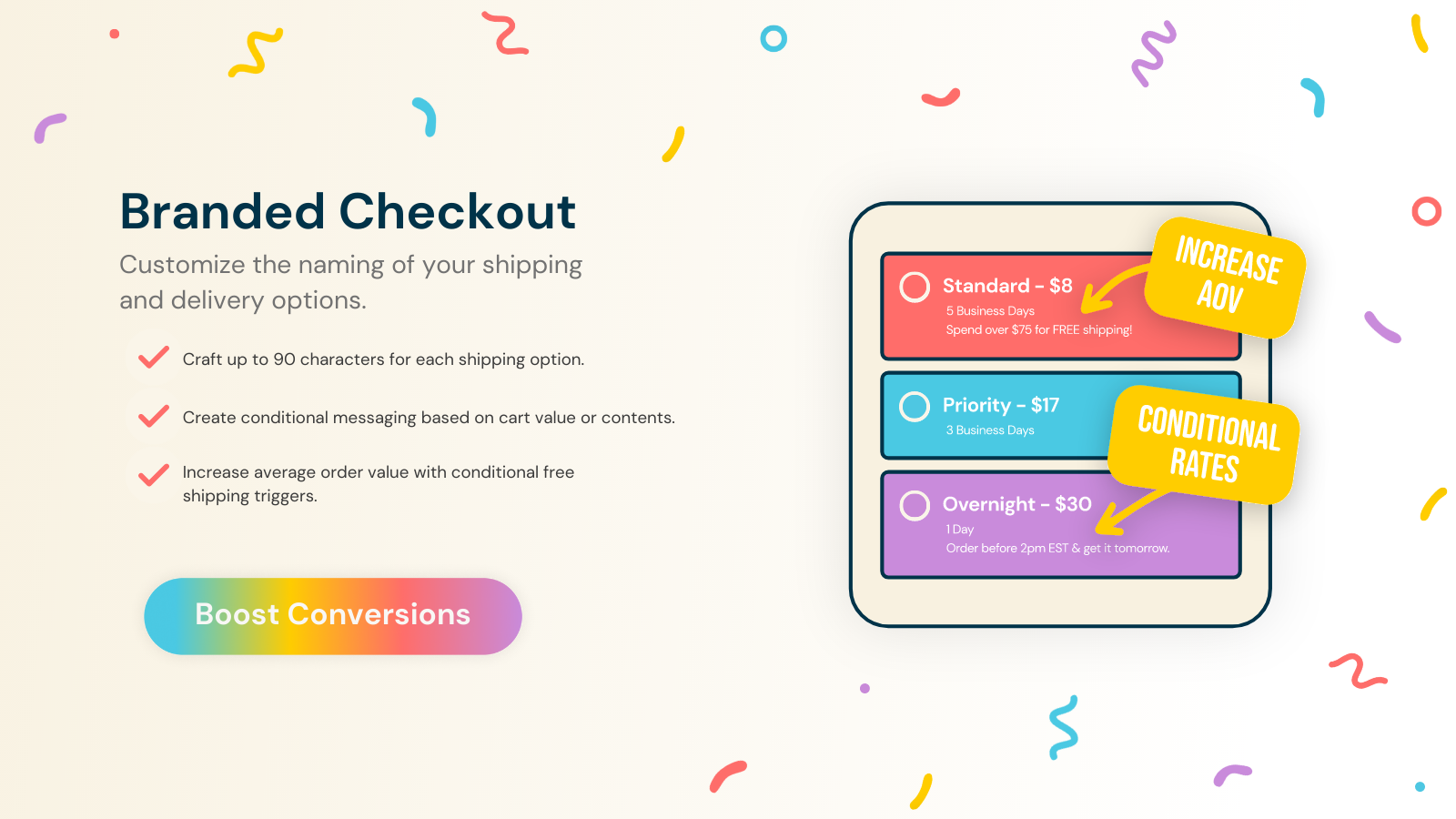customize the naming of your shipping and delivery options