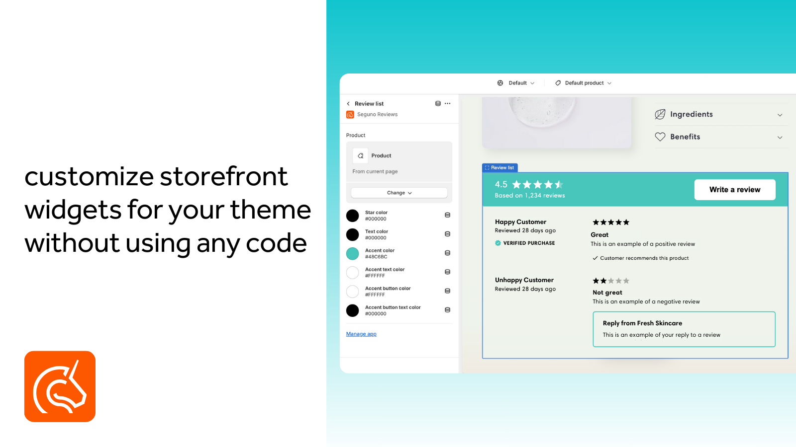 customize widgets in the theme editor with no code